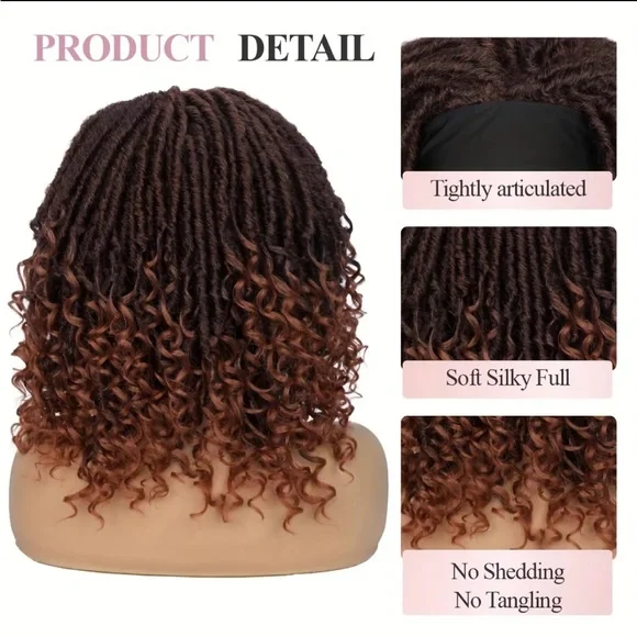 14 inch 1b/27 Brown Ombre Women's Hair Wig with headband